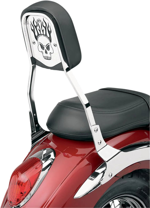 Cobra Skull Steel Backrest Insert Chrome for Tall Square Backrests