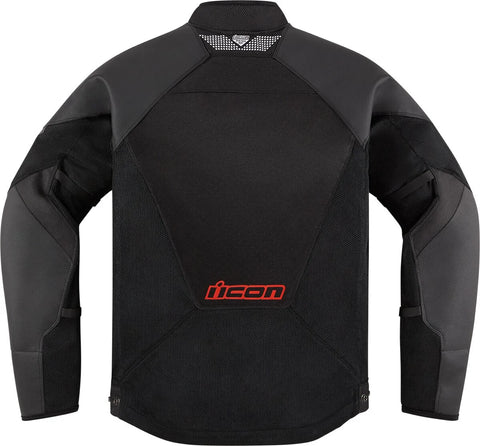 ICON Mesh AF CE Leather Jacket Black/Red