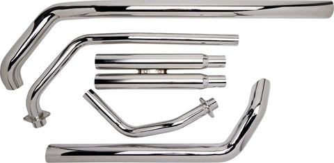 Cobra Street Rod 2-into-2 Straight-Cut Exhaust System Chrome (1721T)