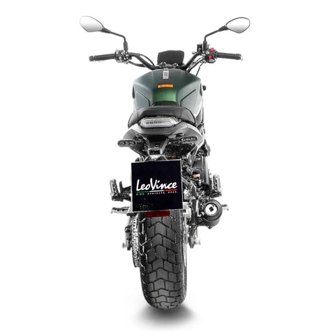 LeoVince LV-10 Full Black Slip-on Muffler Stainless Steel Ece Benelli Trail / Leoncino