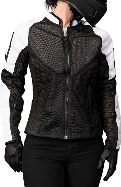 ICON Mesh AF Women's CE Textile Jacket Black/White