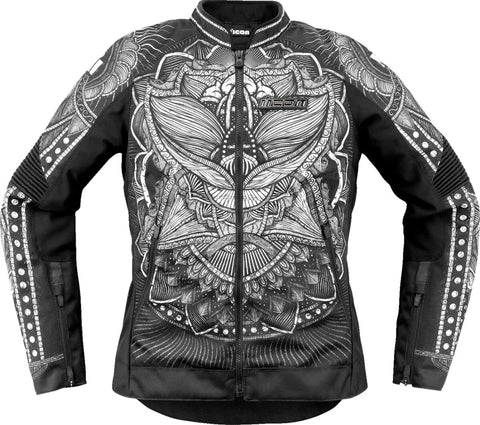 ICON Overlord 3 Noble Women's Textile Jacket Black/Grey/White
