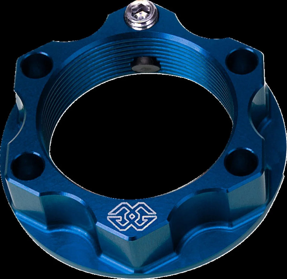 Gilles Tooling ACMA Aluminium Motorcycle Top Yoke Nut M28x1.0 Kit Blue