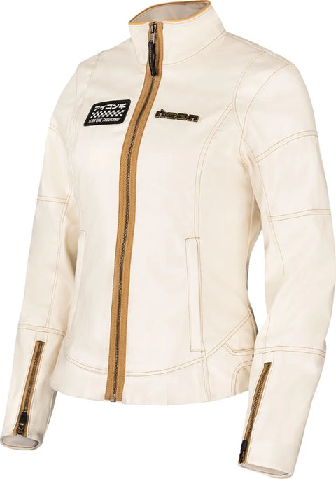 ICON Tuscadero 3 Women's Textile Jacket Gold/White