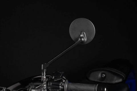 Gilles Tooling MOON Round Motorcycle Mirror Left Matt Black (M04-04-L-BD)