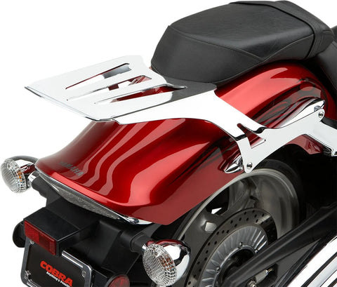 Cobra Laser Cut Sissy Bar Luggage Rack Chrome (02-4265)
