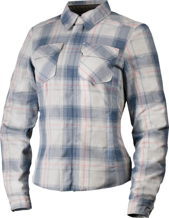 ICON Fallblock Women's Flannel Motorcycle Jacket Grey