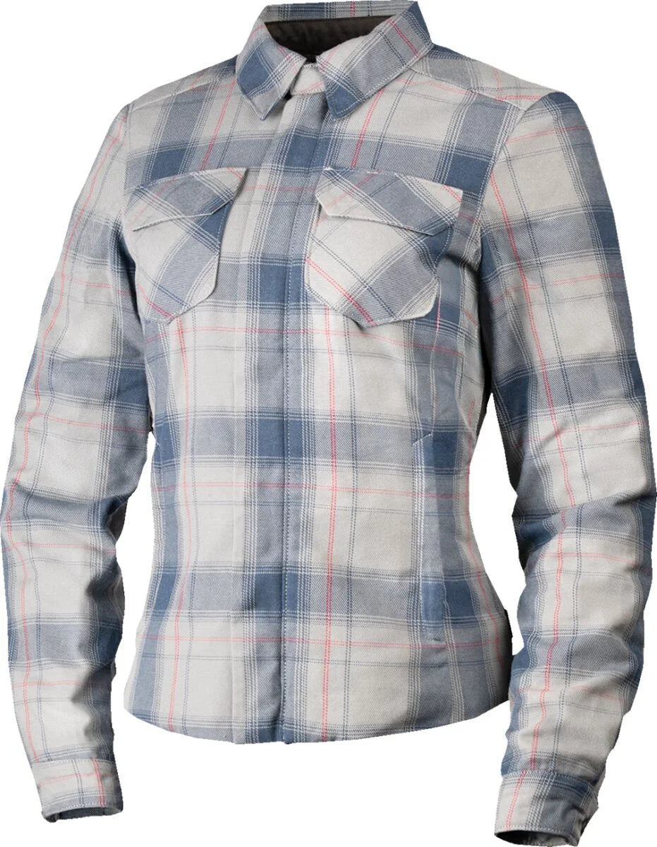 ICON Fallblock Women's Flannel Motorcycle Jacket Grey