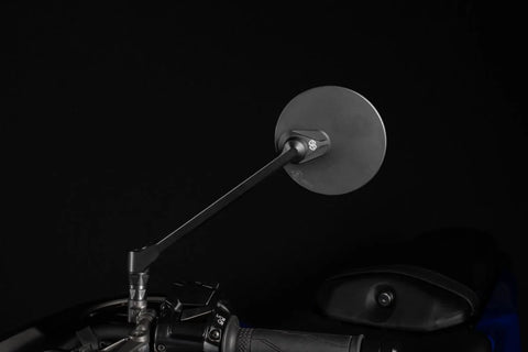 Gilles Tooling MOON Round Motorcycle Mirror Right Matt Black (M04-03-R-BD)