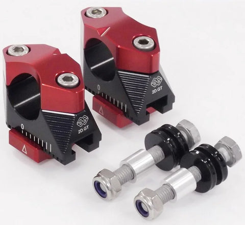Gilles Tooling 2DGT Adjustable Handlebar Risers Black/Red (2DGT-02-17-BR)