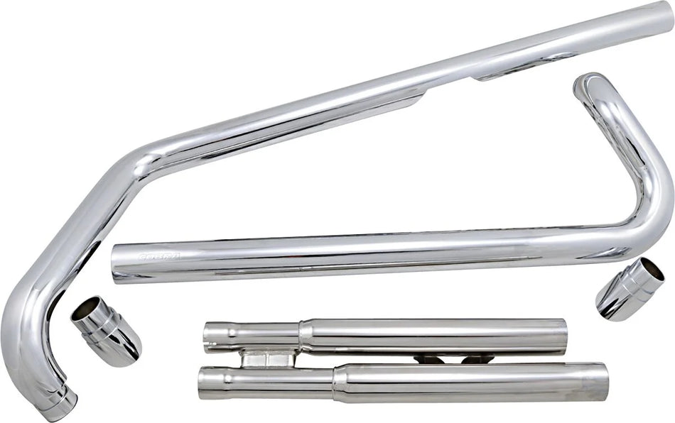 Cobra 2-into-2 Slash Down Hot Rod Speedster Exhaust System Chrome (2821)