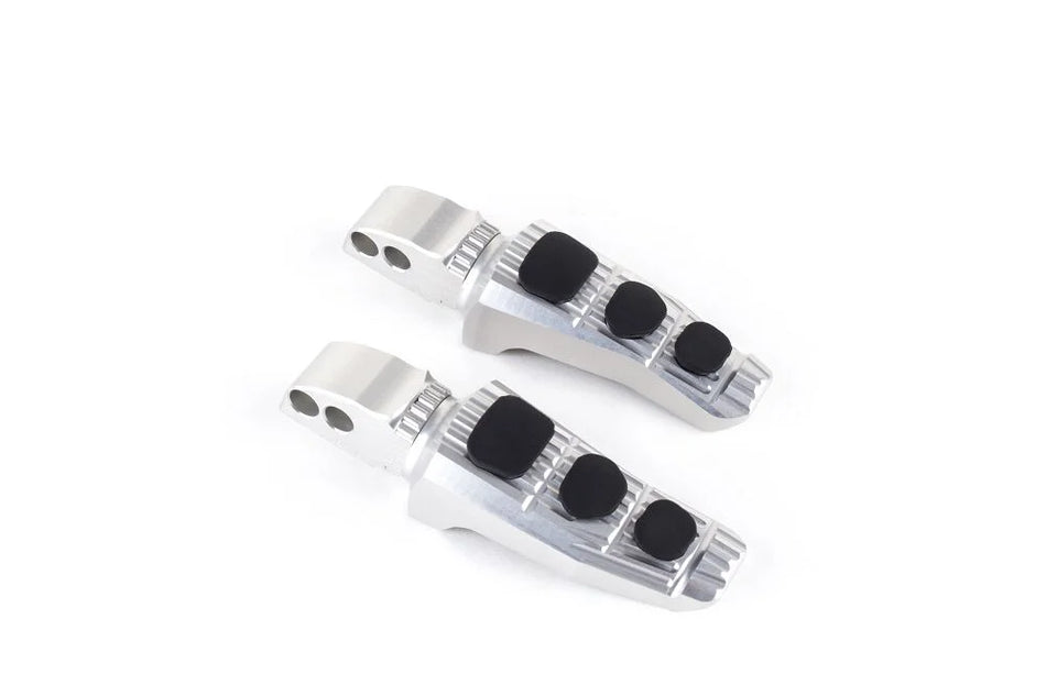 Gilles Tooling Touring Motorcycle Rider Footpegs Silver (RGK-950-UF20-SET-S)