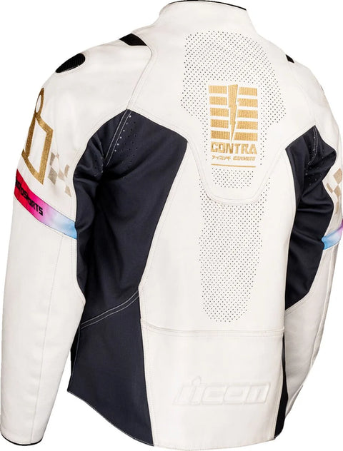 ICON Contra 3 Rizz Rizz Leather Jacket White