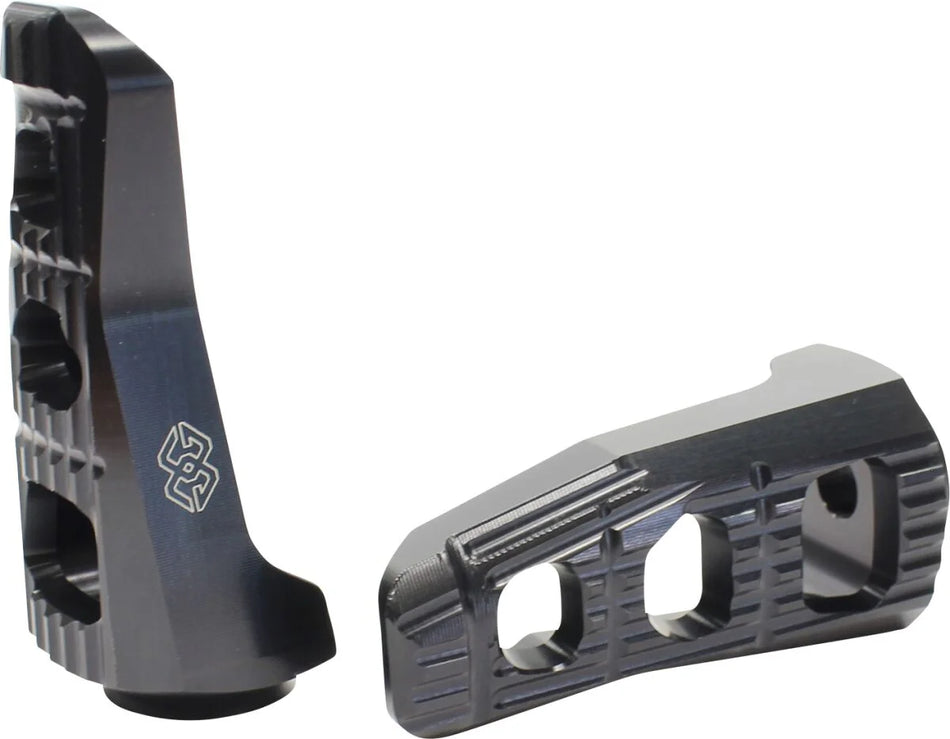 Gilles Tooling Touring Motorcycle Rider/Pillion Footpegs Black