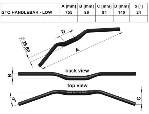 Gilles Tooling GT Oversize Low Motorcycle Handlebar Gold
