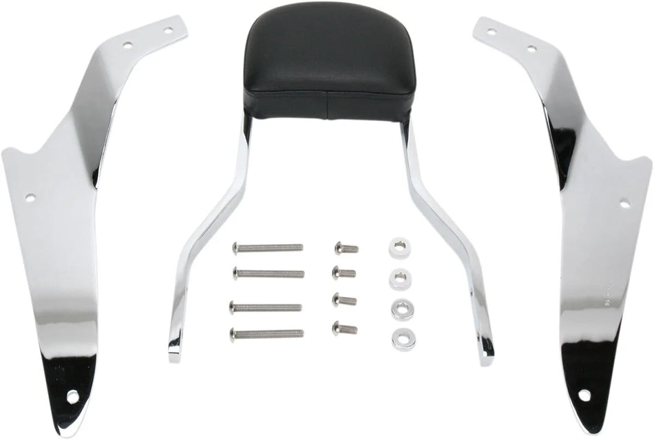 Cobra Short Square Sissy Bar Chrome with Pad (02-5601)