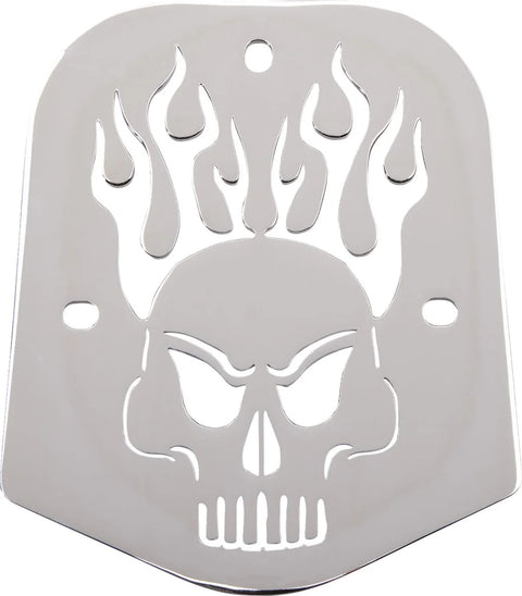 Cobra Skull Steel Backrest Insert Chrome for Tall Square Backrests