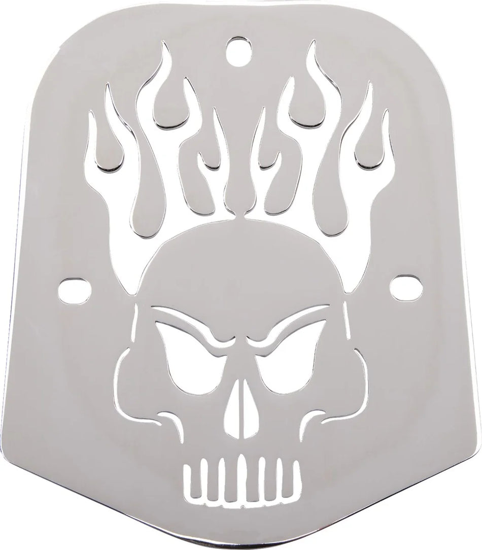 Cobra Skull Steel Backrest Insert Chrome for Tall Square Backrests