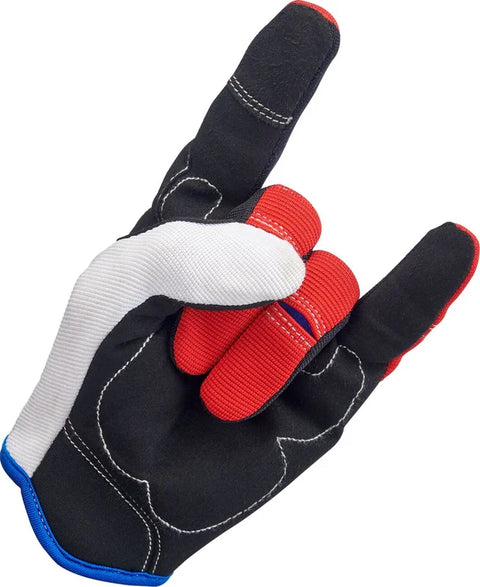 Biltwell Gloves Moto Red/White/Blue