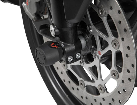 SW-Motech Front Axle Slider Set Black Triumph, Honda, Yamaha