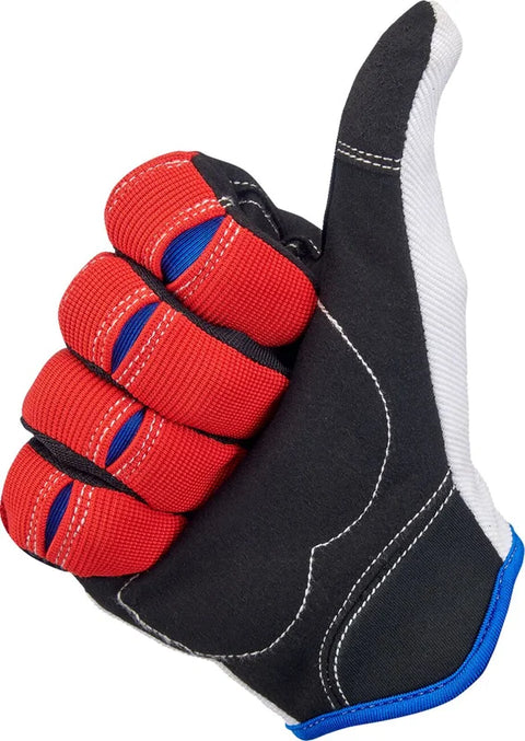 Biltwell Gloves Moto Red/White/Blue