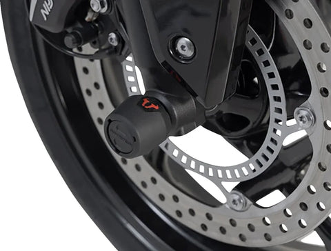 SW-Motech Front Axle Slider Set Black Street Triple , Daytona