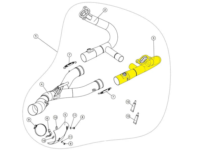 Akrapovic Header Stainless Steel Right