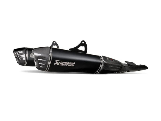 Akrapovic Slip-on Line Dual Muffler Black Titanium Carbon End Cap