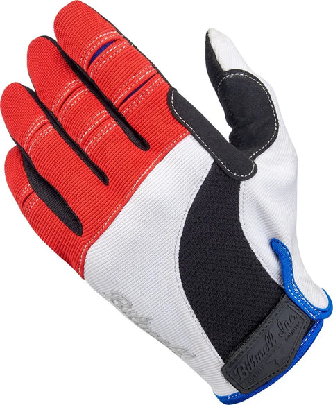 Biltwell Gloves Moto Red/White/Blue