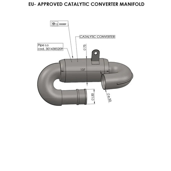 LeoVince Catalytic Converter Manifold Triumph Tiger Sport / Trident