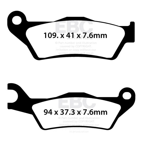 EBC Organic Front Brake Pads Vespa GTS 310 HPE ABS, Piaggio TPH 50 SFA732