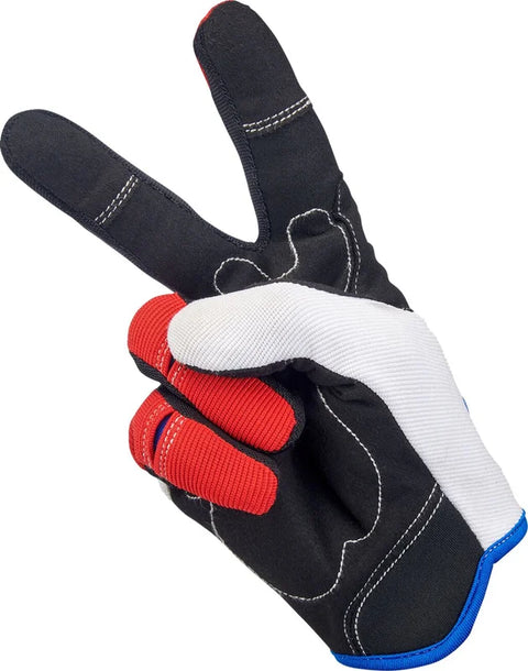 Biltwell Gloves Moto Red/White/Blue