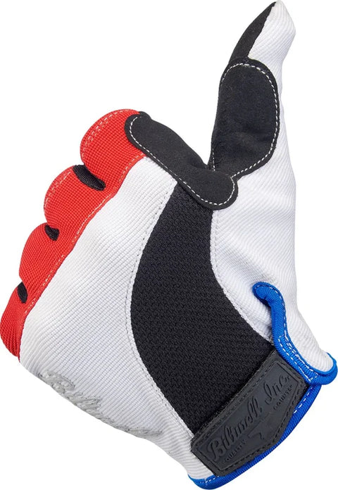 Biltwell Gloves Moto Red/White/Blue
