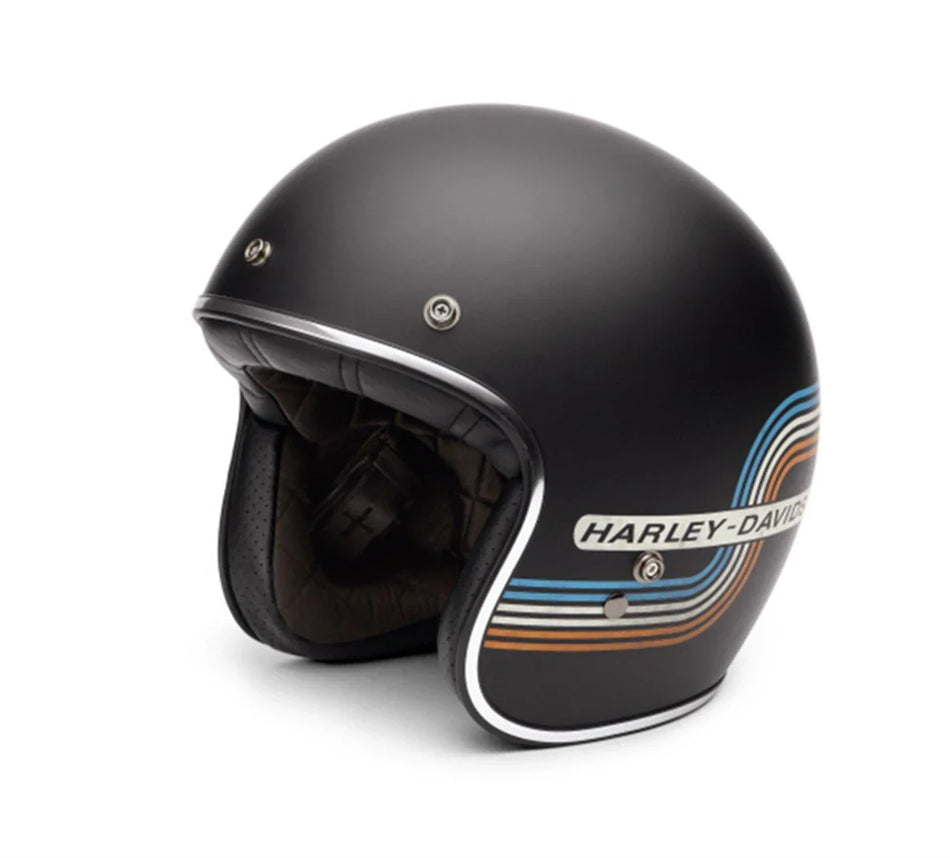 Casque 3/4 rétro à rayures Harley-Davidson® authentique - 98206-17EX
