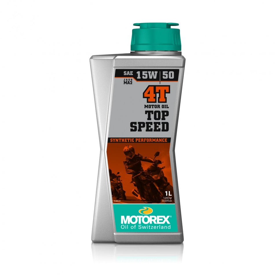 Motorex - Huile synthétique haute performance Top Speed ​​4T JASO MA2 15W/50 1L - 7300036