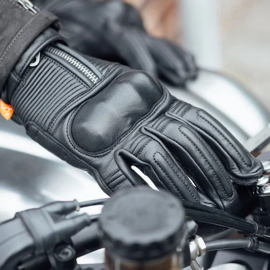 Gants en cuir noir Merlin Glory D3O MLG044/BLK