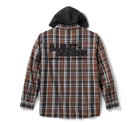 96215-26VM Harley-Davidson Woven Shirt Warm Grey/Dark Grey