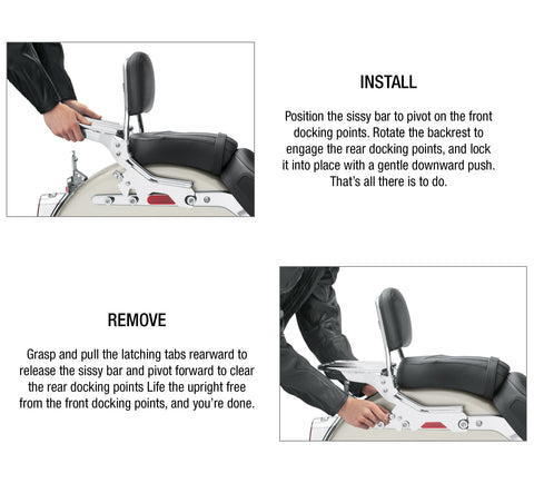 Harley-Davidson 52300435 HoldFast Sissy Bar Upright - Short - Gloss Black