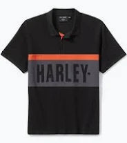 96796-25VM Harley-Davidson Polo-knit,black/grey Colorbloc