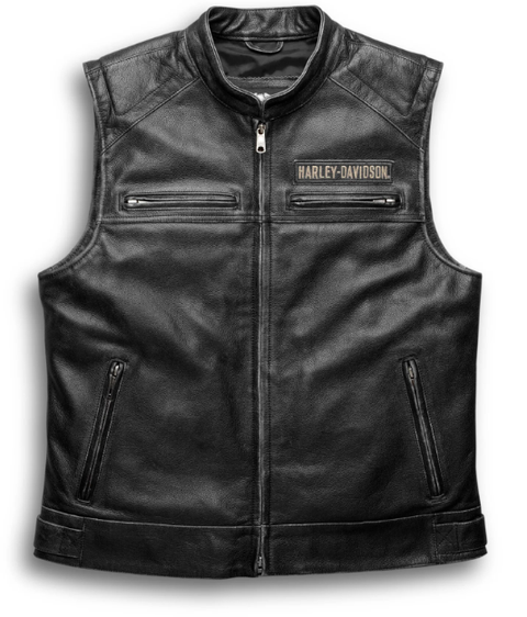 Gilet en cuir véritable Harley-Davidson® Passing Link pour homme 98109-16VM 