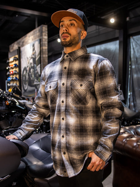 Flanelle Safari pour homme Harley-Davidson® - Plaid noir 96121-23VM