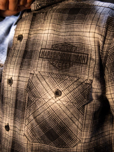 Flanelle Safari pour homme Harley-Davidson® - Plaid noir 96121-23VM