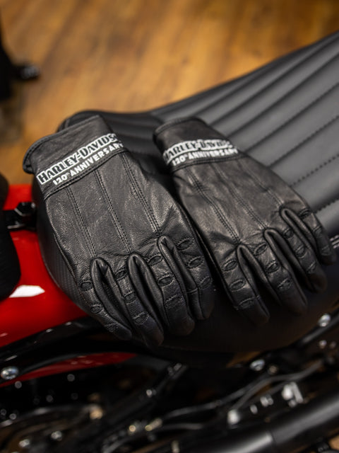 Harley-Davidson® Men's 120th Anniversary True North Leather Gloves 97203-23VM