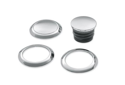 Flush-Mount Fuel Cap and Left Side Tank Cap Kit - 61100131 Fuel Cap Harley Davidson Direct