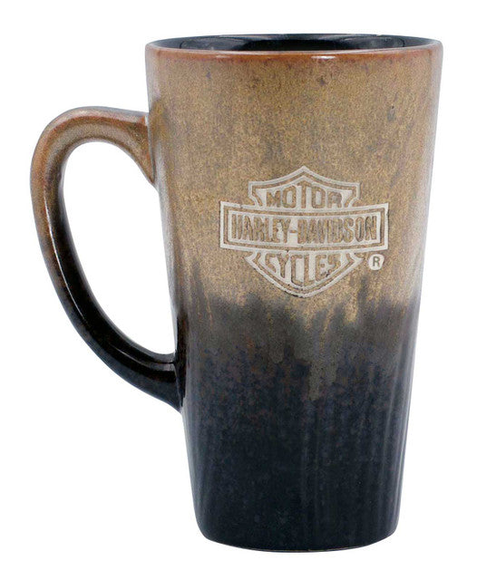 Tasse à café au lait en céramique sculptée avec logo Harley-Davidson® gravé Bar &amp; Shield HDX-98637