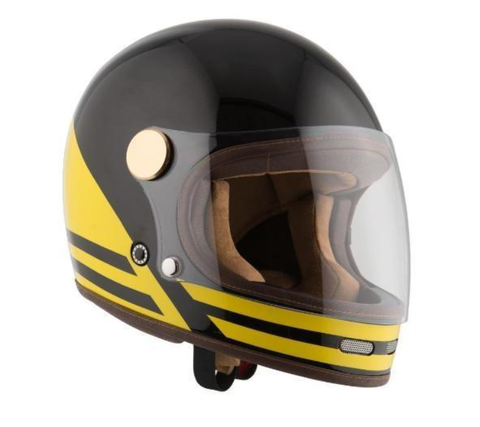ByCity Roadster Black Yellow Full Face Helmet XLarge 919637