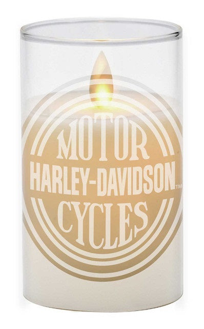 Bougeoir à LED sans flamme en verre dépoli Harley-Davidson® HDL-19004