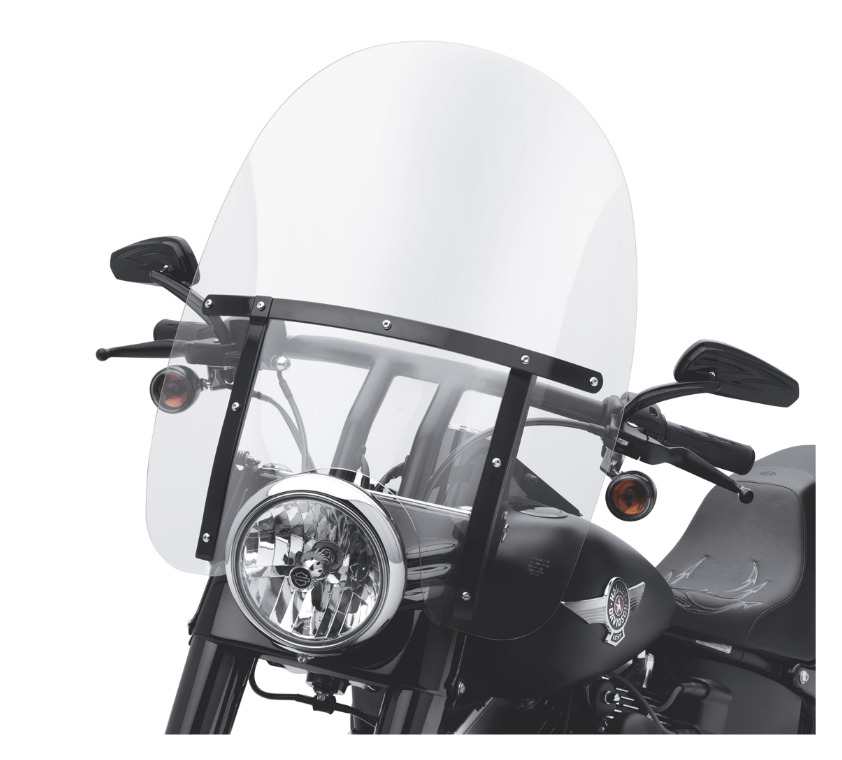 Pare-brise détachables Harley Davidson King-Size HD pour modèles FL Softail - 21 po. Transparent, supports noirs brillants - 57688-10